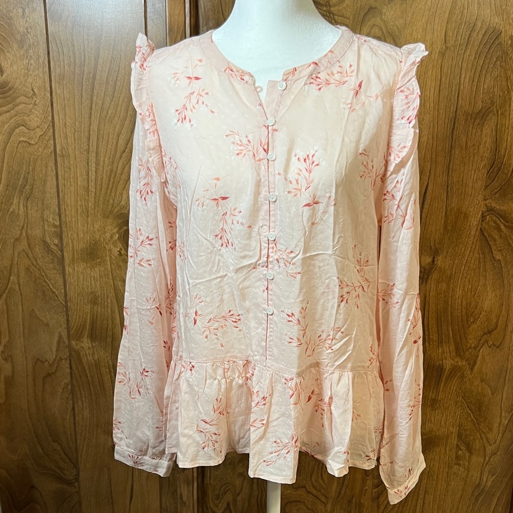 Lucky Brand Light Pink Floral Blouse